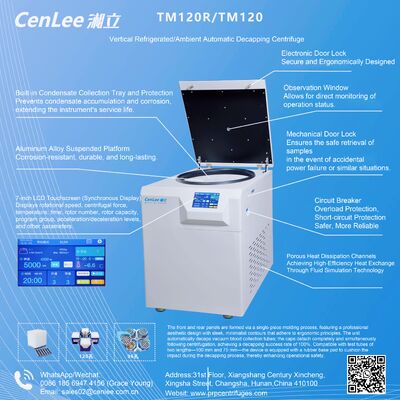 Sentrifus Darah TMF120R dengan Penutup Otomatis 3370xg untuk Tabung 120 x 5/7ml